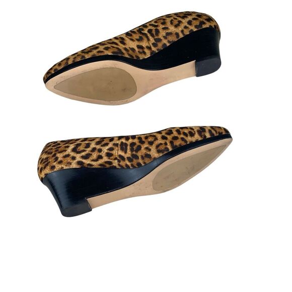 Talbots Laney Brown Black Leopard Print Hair Almond Toe Wedge Heel Pump 7.5 - Picture 5 of 8